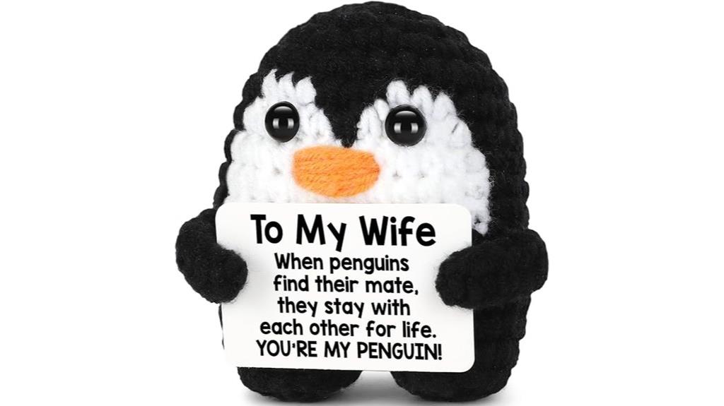 handmade crochet penguin gift
