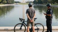 Cyclist handcuffed at Reflecting Pool as National Guard deployed